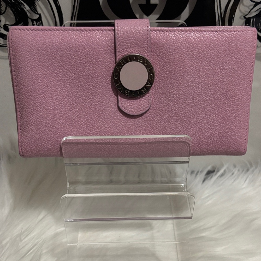 Bvlgari Pink Bifold Wallet-EUC